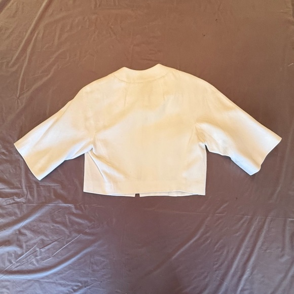NWOT Elizabeth McKay White Cropped Poplin Jacket Size 2/XS MSRP $225 - Picture 2 of 9